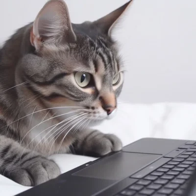 vecteezy close up of a cat and a laptop on a white background copy 287087111